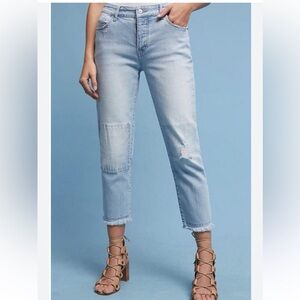 Anthroplogie Pilcro Hyphen Mid-Rise Boyfriend Cropped Jeans Size 27